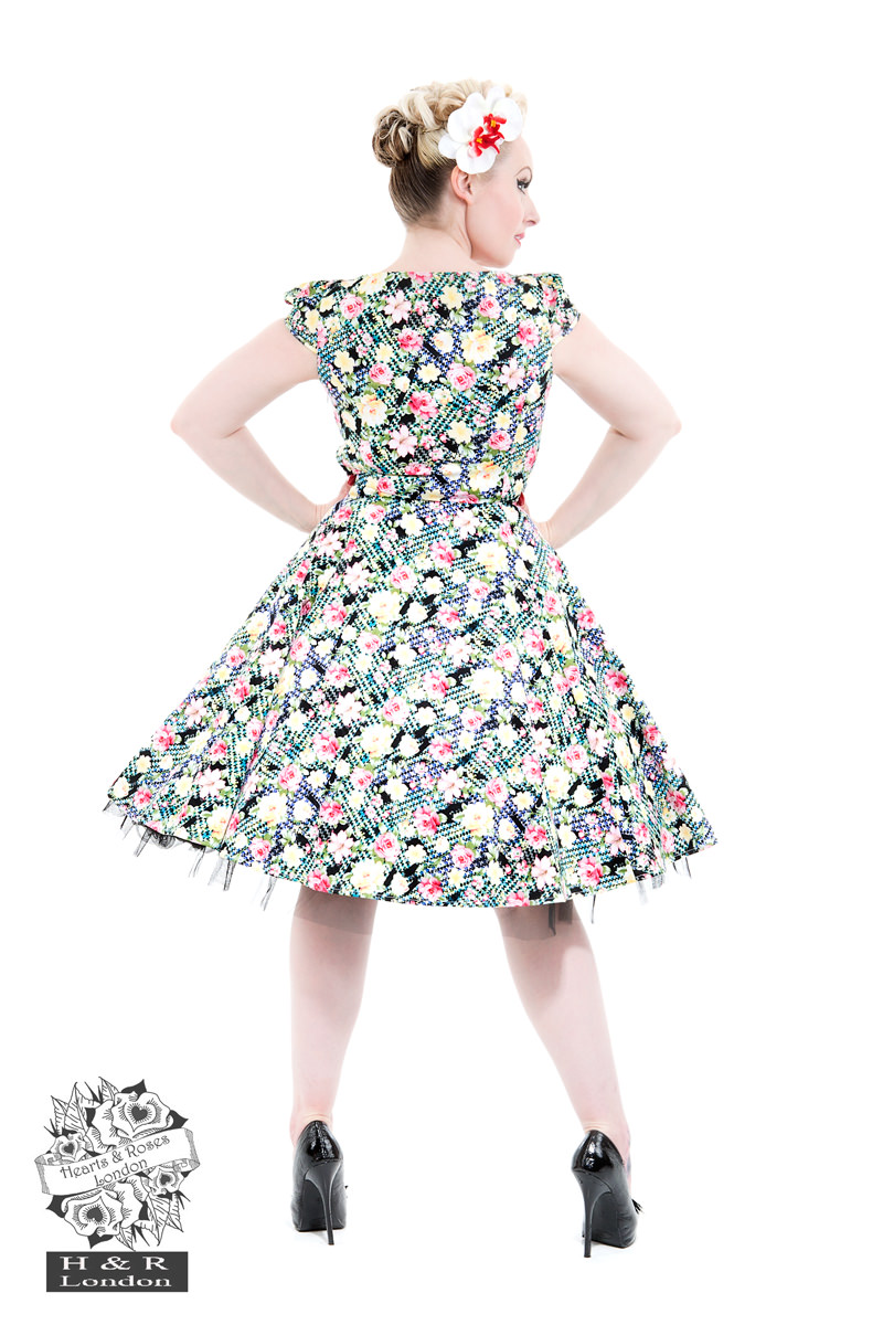 50s Wild Rose Kitsch Floral Dress